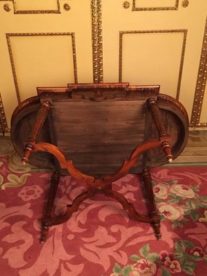 19th Century Louis XVI Marquetry & Veneer Salon Table, 1860s-FLW-1402121