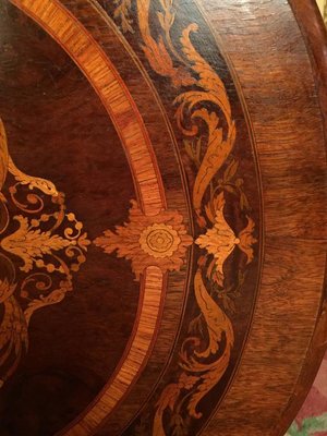 19th Century Louis XVI Marquetry & Veneer Salon Table, 1860s-FLW-1402121