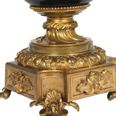 19th Century Louis XVI Style French Blue Cobalt Porcelain and Gilt Bronze Table Lamp from Sevres-NJV-715414