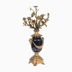 19th Century Louis XVI Style French Blue Cobalt Porcelain and Gilt Bronze Table Lamp from Sevres-NJV-715414