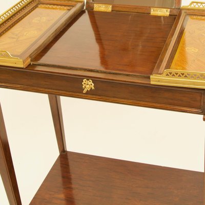 19th Century Louis XVI Style Gilt Bronze Mounted Marquetry Poudreuse or Vanity-KMT-726890