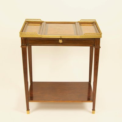 19th Century Louis XVI Style Gilt Bronze Mounted Marquetry Poudreuse or Vanity-KMT-726890