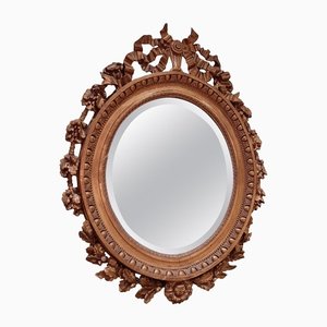 19th Century Louis XVI Style Gilt Oval Mirror-TDA-1376425