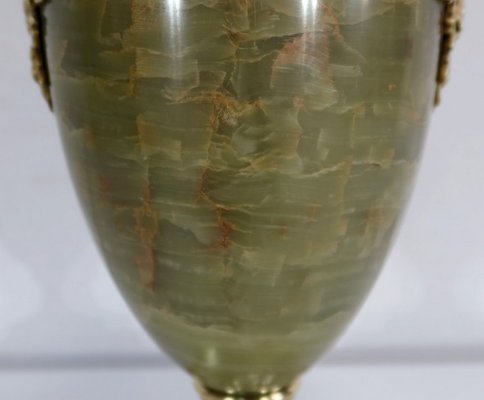 19th Century Louis XVI Style Onyx and Bronze Vases, Set of 2-RVK-1256273