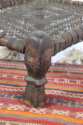 19th Century Low Cedar Stool, Nuristan, 1890s-UZN-1427812