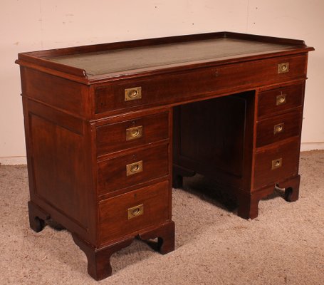 19th Century Mahogany Campaign Desk-HPU-1345156