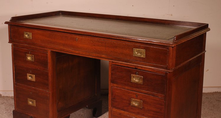 19th Century Mahogany Campaign Desk-HPU-1345156