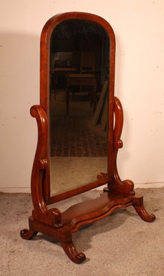 19th Century Mahogany Cheval Mirror-HPU-1223557