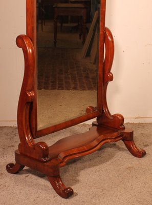 19th Century Mahogany Cheval Mirror-HPU-1223557