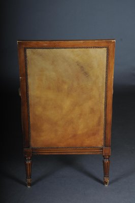 19th Century Mahogany English Leather Armchair-FLW-1402225