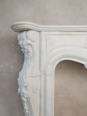 19th Century Mantlepiece of White Statuary in Bianco Carrara Marble-TDA-1742354