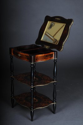 19th Century Marquetry Side Table with Jewelry Box, 1870s-FLW-1402173