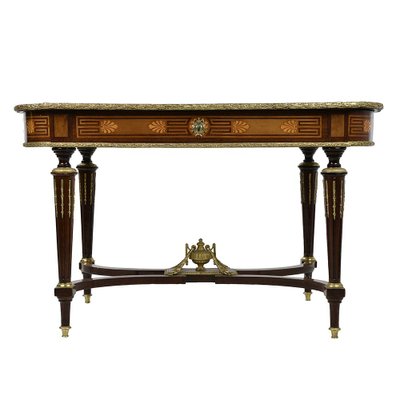 19th Century Marquetry Table-NQ-1729771