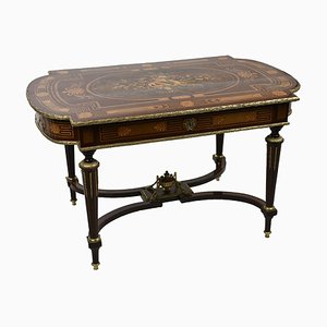 19th Century Marquetry Table-NQ-1729771