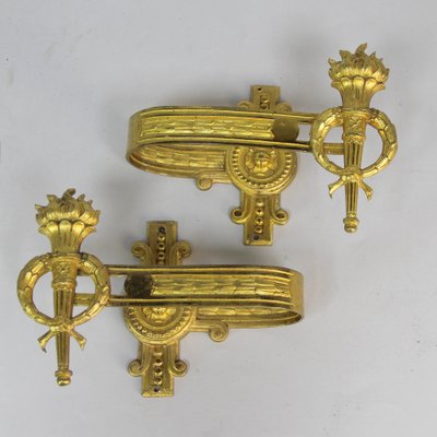 19th Century Mercury Gold Metal Curtain Rods, Set of 2-NE-1799250