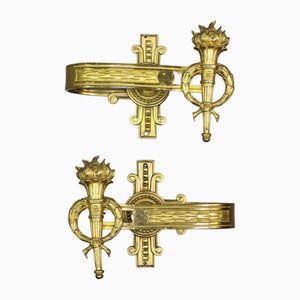 19th Century Mercury Gold Metal Curtain Rods, Set of 2-NE-1799250