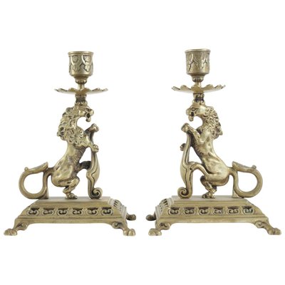 19th Century Napoleon III Candleholders in Bronze, Set of 2-WFS-744732