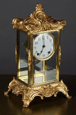 19th Century Napoleon III Fire-Gilt Fireplace Clock, 1890s-FLW-1401947