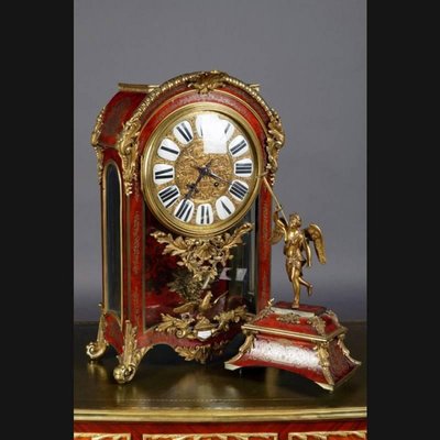 19th Century Napoleon III Fireplace Boulle Clock, 1890s-FLW-1401831