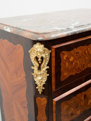 19th Century Napoleon III French in Precious Exotic Woods with Marble Top-KKK-1823318