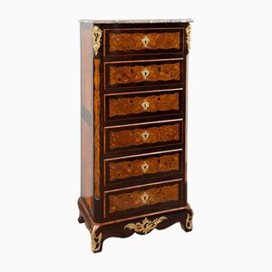 19th Century Napoleon III French in Precious Exotic Woods with Marble Top-KKK-1823318