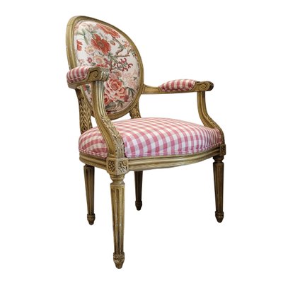 19th Century Napoleon III Louis XVI Armchair and Chair, France, Set of 2-NUC-2035323