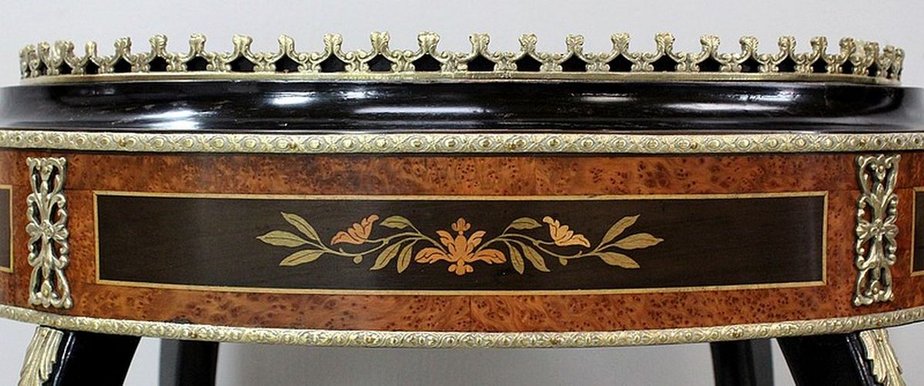 19th Century Napoleon III Rosewood, Thuja Veneer & Blackened Wood Inlaid Planter-RVK-785797