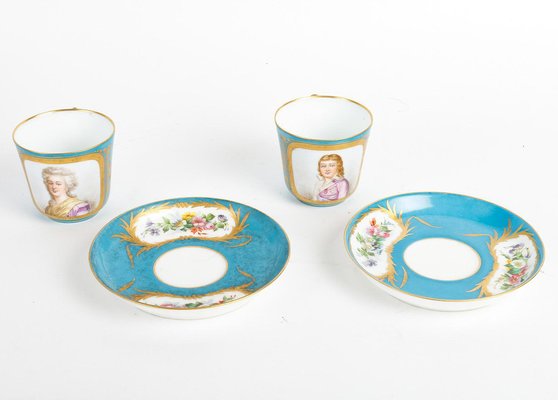 19th Century Napoleon III Service Tête À Tête from Sèvres Porcelain, Set of 6-WFS-1778240