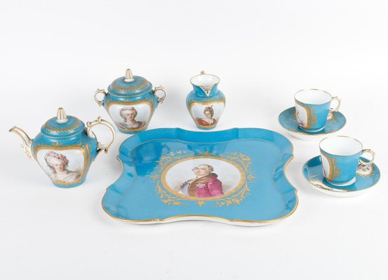 19th Century Napoleon III Service Tête À Tête from Sèvres Porcelain, Set of 6-WFS-1778240