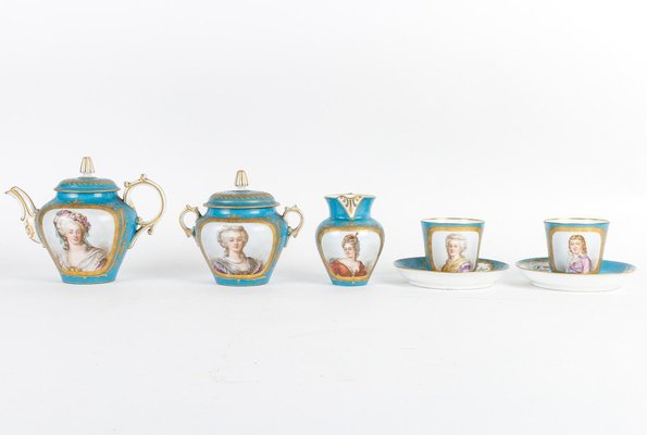 19th Century Napoleon III Service Tête À Tête from Sèvres Porcelain, Set of 6-WFS-1778240