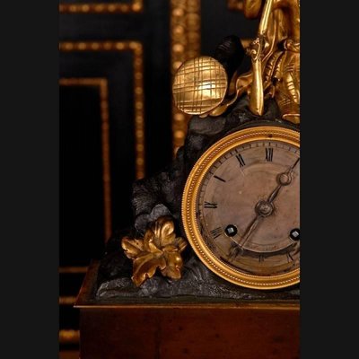 19th Century Napoleon III Style Bronze Pendulum Chimney Clock-FLW-1401848