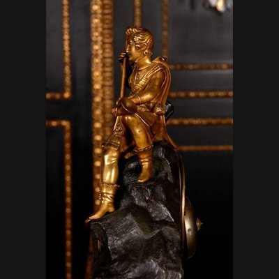 19th Century Napoleon III Style Bronze Pendulum Chimney Clock-FLW-1401848