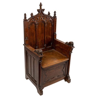 19th Century Neo-Gothic Walnut Armchair-WFS-1419035