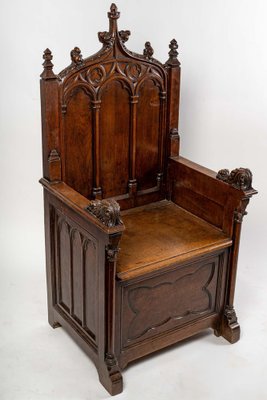 19th Century Neo-Gothic Walnut Armchair-WFS-1419035