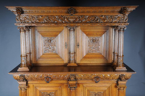 19th Century Neo Renaissance Cabinet in Oak, 1890s-FLW-1402109