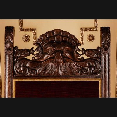 19th Century Neo-Renaissance Oak Armchair-FLW-1401858