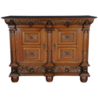 19th Century Neo Renaissance Oak Console Buffet, 1890s-FLW-1402333