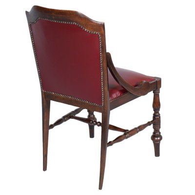 19th Century Neoclassical Walnut and Leather Desk Chair-NJV-735935