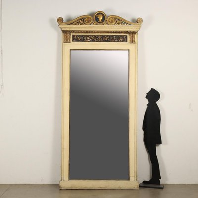 19th Century Neoclassical Wood Fireplace Mirror, Italy-VMM-1355458