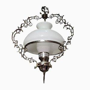 19th Century Oil and Opalina Glass Ceiling Lamp-TCS-2024674