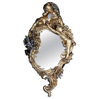 19th Century Ornate Rococo Mirror in Giltwood, Paris, 1870s-FLW-1402186