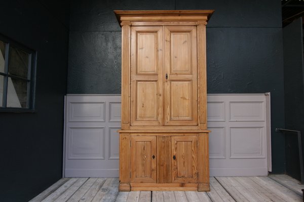 19th Century Pine Bookcase Cabinet-TAT-727623