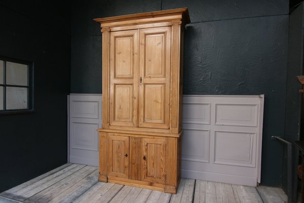 19th Century Pine Bookcase Cabinet-TAT-727623