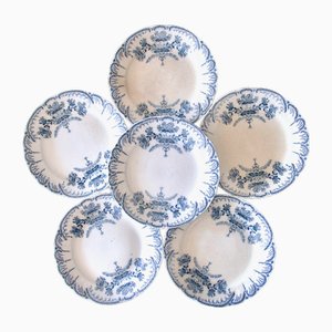 19th Century Plates Regence Iron Earth Collection from St Amand, 1879, Set of 6-SHG-2034680