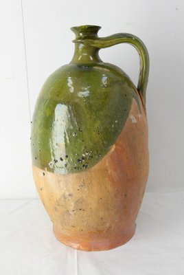 19th Century Provencal Terracotta Oil Jar with Green Glaze-RIU-1354831