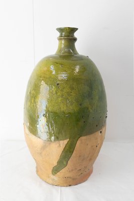 19th Century Provencal Terracotta Oil Jar with Green Glaze-RIU-1354831