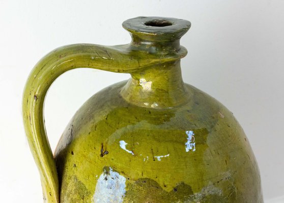 19th Century Provencal Terracotta Oil Jar with Green Glaze-RIU-1354831