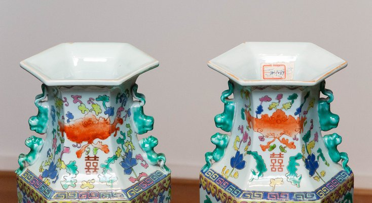 19th Century Qing Dynasty Matching Chinese Famille Rose Vases, Set of 2-JE-1364450