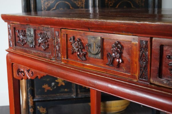 19th Century Red Lacquer Chinese Table-DVX-883207