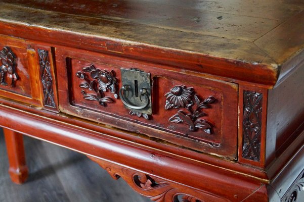 19th Century Red Lacquer Chinese Table-DVX-883207